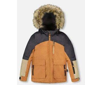 Deux par Deux Winter Parka Anthracite Orange Size 8 New With Tags